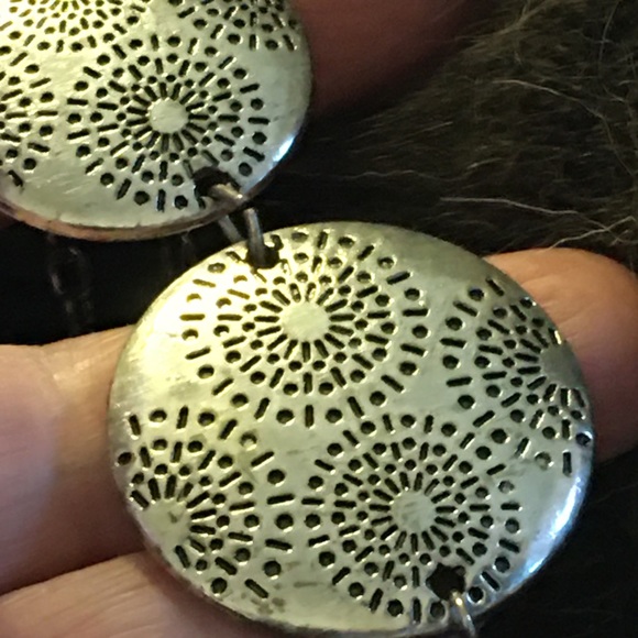 Ruby Road silver tone medallion fringe necklace - Picture 6 of 10